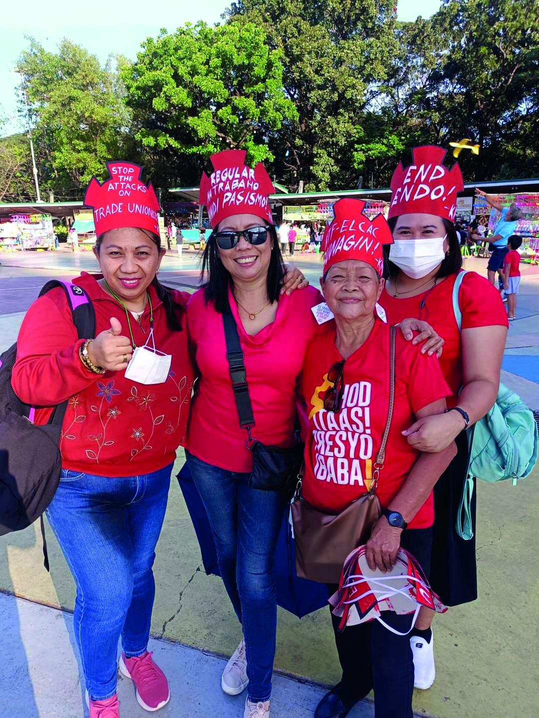 Protesta trabajadoras filipinas
