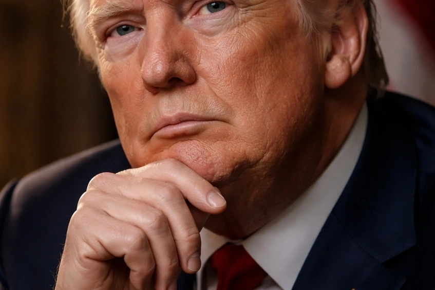 Donald Trump pensativo (Ilustración de ChatGPT)