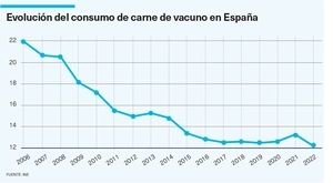 Evolución consumo carne de vacuno