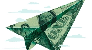 Avión papel dinero